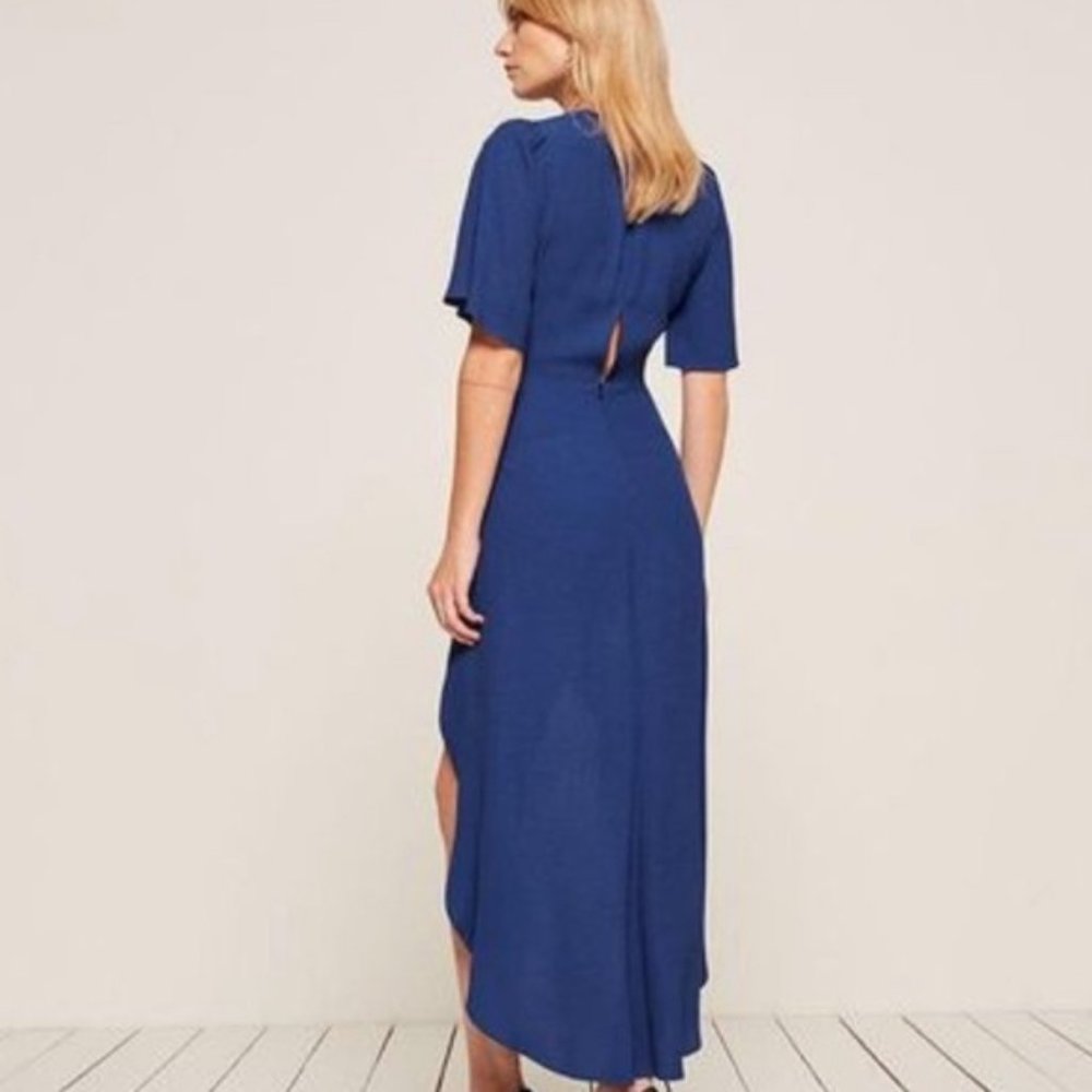 Reformation Blue High Low Dress
